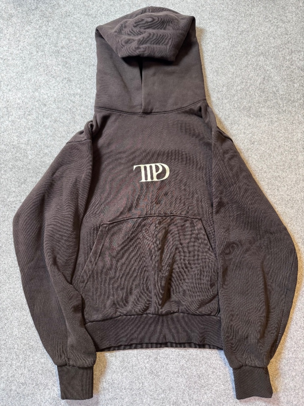 Taylor Swift TTPD Hoodie XS Brown Who’s Afraid of Little Old Me
